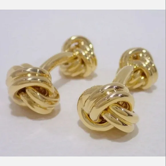 18K Tiffany & Co. Love Knot Yellow Gold Cufflinks - Picture 3 of 6